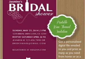 Printable Wine themed Bridal Shower Invitations Items Similar to Printable Modern Wine themed Bridal