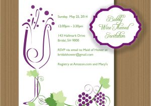 Printable Wine themed Bridal Shower Invitations Printable Wine themed Invitations