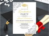 Printing Graduation Invitations at Home Graduation Invitation Printable Gold College Graduation Party