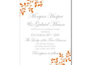 Printing Wedding Invitations at Home Fall Wedding Invitation Printable Diy Invitations and