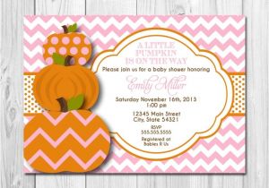 Pumpkin Baby Shower Invitations Etsy Little Pumpkin Baby Shower Invitation Pink and orange