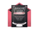 Punchbowl Birthday Invitations Free Chalkboard Birthday Cake Line Invitation