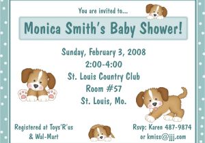Puppy Dog Baby Shower Invitations 20 Baby Shower Invitations Puppy Dog Tails theme