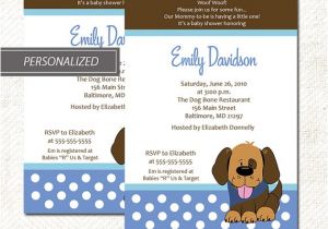 Puppy Dog Baby Shower Invitations Handsome Brown Puppy Dog Boy Baby Shower Invitation Print