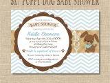 Puppy Dog Baby Shower Invitations Puppy Dog Baby Boy Shower Invitation Blue & by