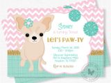 Puppy Dog Party Invites Puppy Party Invitation Dog Birthday Invitation Chihuahua