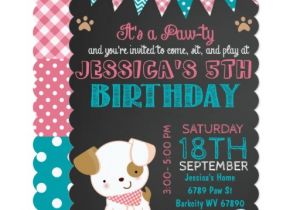 Puppy Dog Party Invites Puppy Party Invitation Puppy Paw Ty Birthday Zazzle