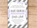 Purple and Gray Baby Shower Invitations Baby Shower Invitation Purple Grey Baby Shower Invitation