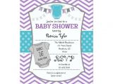 Purple and Gray Baby Shower Invitations Teal Purple Gray Chevron Baby Shower Invitation