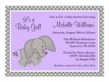 Purple and Gray Elephant Baby Shower Invitations Cute Purple Elephant Girl Baby Shower Invitations