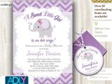 Purple and Gray Elephant Baby Shower Invitations Grey Purple Elephant Invitation Baby Shower Printable Diy