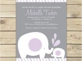 Purple and Gray Elephant Baby Shower Invitations Purple Elephant Baby Shower Invitation Printable Girl