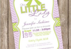Purple and Green Baby Shower Invitations It S A Little Lady Girl Baby Shower Invitation Green