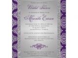Purple and Silver Bridal Shower Invitations Bridal Shower Invitation