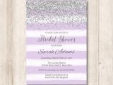 Purple and Silver Bridal Shower Invitations Lavender Purple and Silver Bridal Shower Invitation Modern