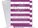 Purple and Silver Bridal Shower Invitations Purple & Silver Bridal Shower Invitation Stripes Printable