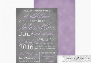 Purple and Silver Bridal Shower Invitations Purple Bridal Shower Invitations Printed Lavender