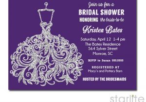Purple and Silver Bridal Shower Invitations Purple Silver Glitter Bridal Shower Invitation