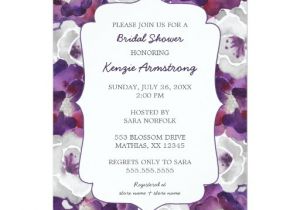 Purple and Silver Bridal Shower Invitations Purple Silver Gray Floral Bridal Shower Invites