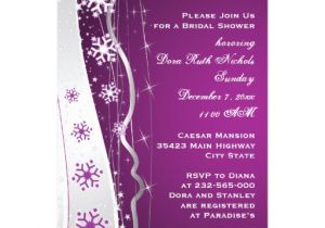 Purple and Silver Bridal Shower Invitations Purple Silver Grey Snowflake Wedding Bridal Shower 5" X 7