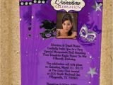 Purple and Silver Quinceanera Invitations Purple Silver Masquerade Quinceanera Invitations