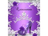 Purple and Silver Quinceanera Invitations Quinceanera 15th Birthday Party Purple Silver Custom