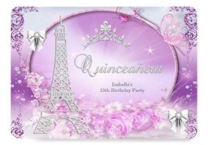 Purple and Silver Quinceanera Invitations Quinceanera Invitations Invitations 4 U