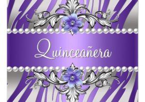 Purple and Silver Quinceanera Invitations Quinceanera Zebra Purple Pearl Silver Personalized