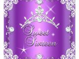 Purple and Silver Quinceanera Invitations Sweet Sixteen Sweet 16 Purple Silver Diamond Tiara