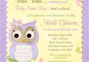 Purple and Yellow Baby Shower Invitations butterfly Owl Baby Shower Invitation Pastel Bir whoo