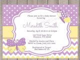 Purple and Yellow Baby Shower Invitations Items Similar to Purple and Yellow butterflies Baby Shower