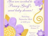 Purple and Yellow Baby Shower Invitations Yellow Ladybugs Purple Flowers Shower Card Cute Summery