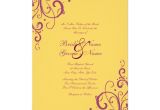 Purple and Yellow Wedding Invitations Purple and Yellow Flourish Wedding Invitation Zazzle