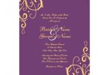 Purple and Yellow Wedding Invitations Purple and Yellow Flourish Wedding Invitation Zazzle