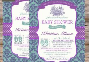 Purple Baby Shower Invitation Templates Baby Shower Invitation Templates Purple and Teal Baby