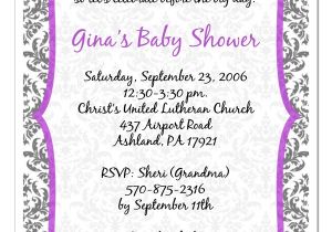 Purple Baby Shower Invitation Templates Purple Baby Shower Invitations Party Xyz