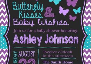 Purple butterfly Baby Shower Invites butterfly Baby Shower Invitation Purple and Teal