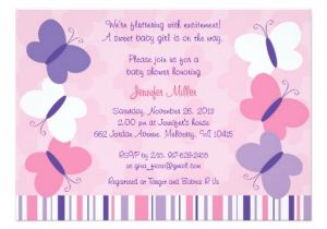 Purple butterfly Baby Shower Invites Pink & Purple butterfly Baby Shower Invitations