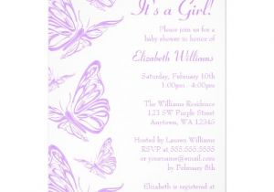 Purple butterfly Baby Shower Invites Pretty Purple butterfly Baby Shower Invitations 5" X 7