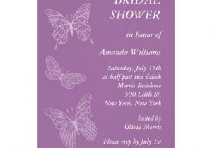 Purple butterfly Bridal Shower Invitations Filigree butterfly Bridal Shower Purple Personalized