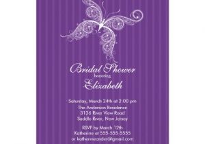 Purple butterfly Bridal Shower Invitations Purple butterfly Bridal Shower Invitation