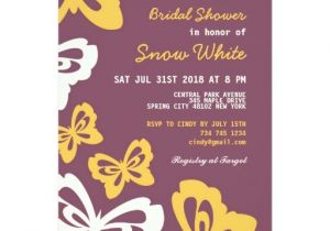 Purple butterfly Bridal Shower Invitations Purple butterfly Bridal Shower Wedding Invitation