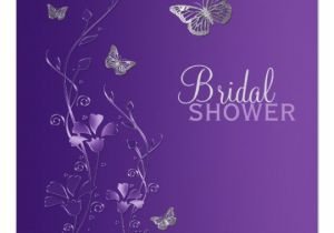 Purple butterfly Bridal Shower Invitations Purple Gray Floral butterfly Bridal Shower Invite