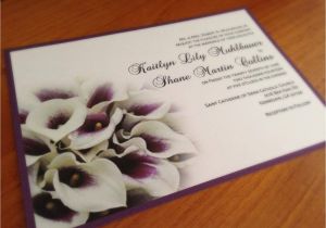 Purple Calla Lily Wedding Invitations Chandeliers Pendant Lights