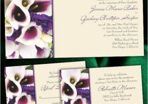Purple Calla Lily Wedding Invitations Custom Purple Calla Lily Wedding Invitations