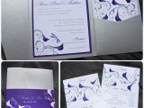 Purple Calla Lily Wedding Invitations Dragonfly Calla Lily Swirl Belly Band Pocketfolds