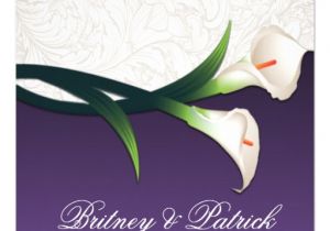 Purple Calla Lily Wedding Invitations Purple White Silver Calla Lily Wedding Invitations 5 25
