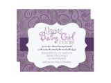 Purple Paisley Baby Shower Invitations Purple Paisley Baby Girl Shower Invitation