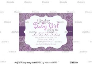 Purple Paisley Baby Shower Invitations Purple Paisley Baby Girl Shower Invitation