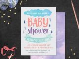 Purple Rain Party Invitations Baby Shower Invitation with Envelope Liners Rain Shower